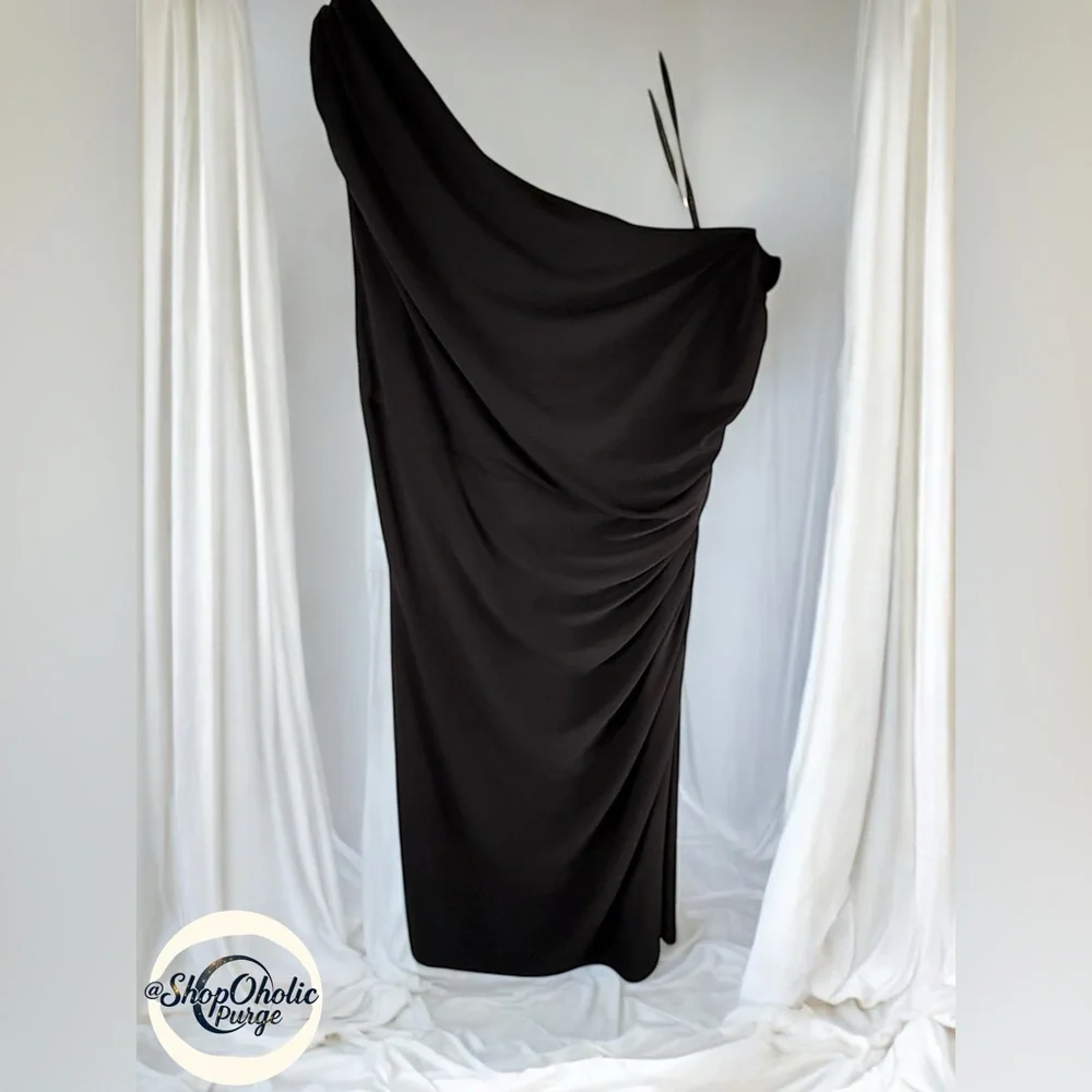 Black One Shoulder Dress size 18 Lauren Ralph Lauren - Picture 4 of 6